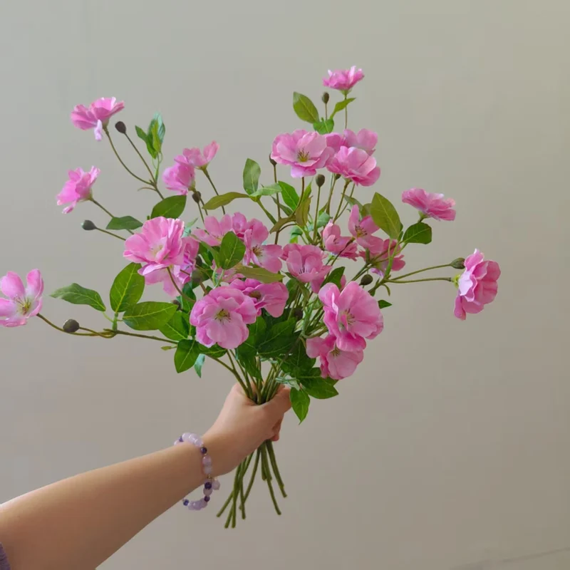 Faux Floral Stem with Lifelike Blooms