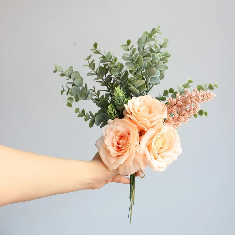 Lifelike Yellow Rose Bouquet Arrangement