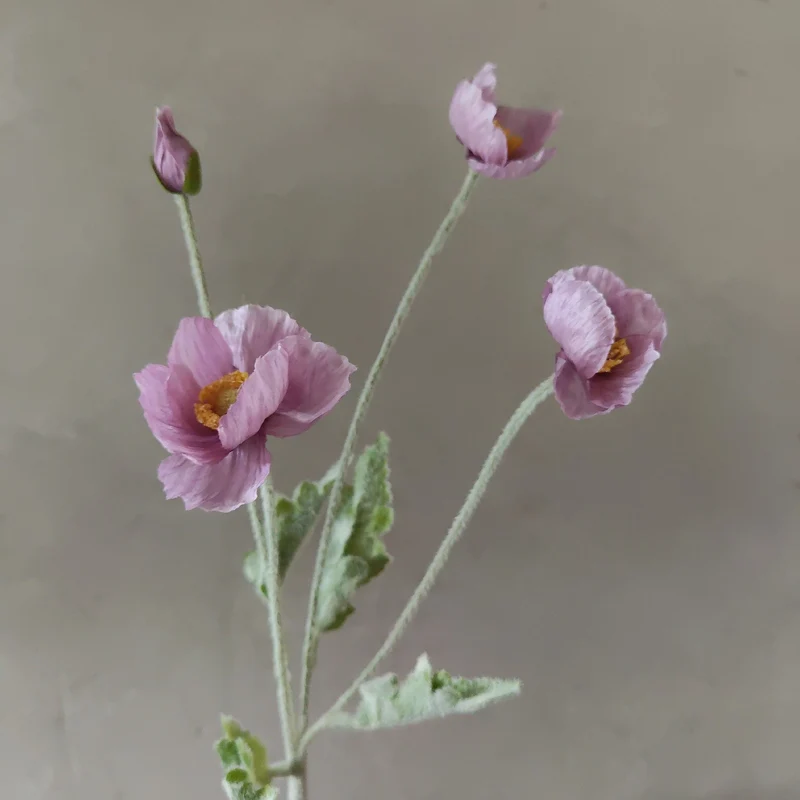Lifelike Silk Poppy Flower Stem
