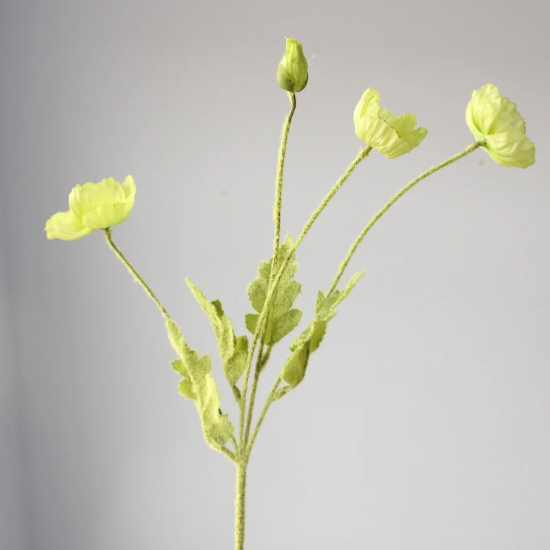 Lifelike Silk Poppy Flower Stem