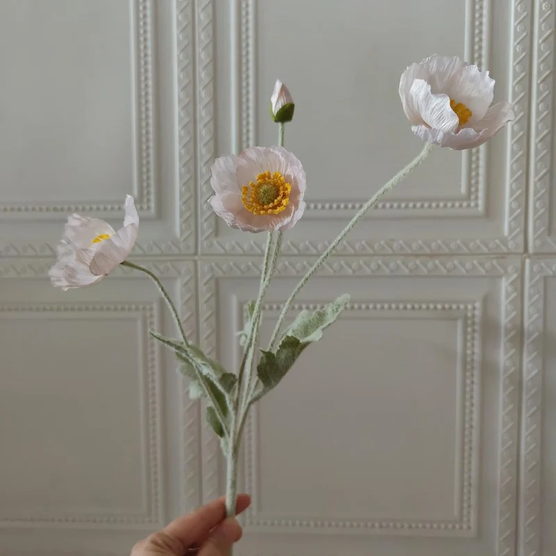 Lifelike Poppy Flower Stem