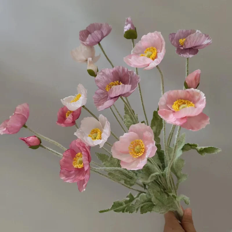 Lifelike Poppy Flower Stem