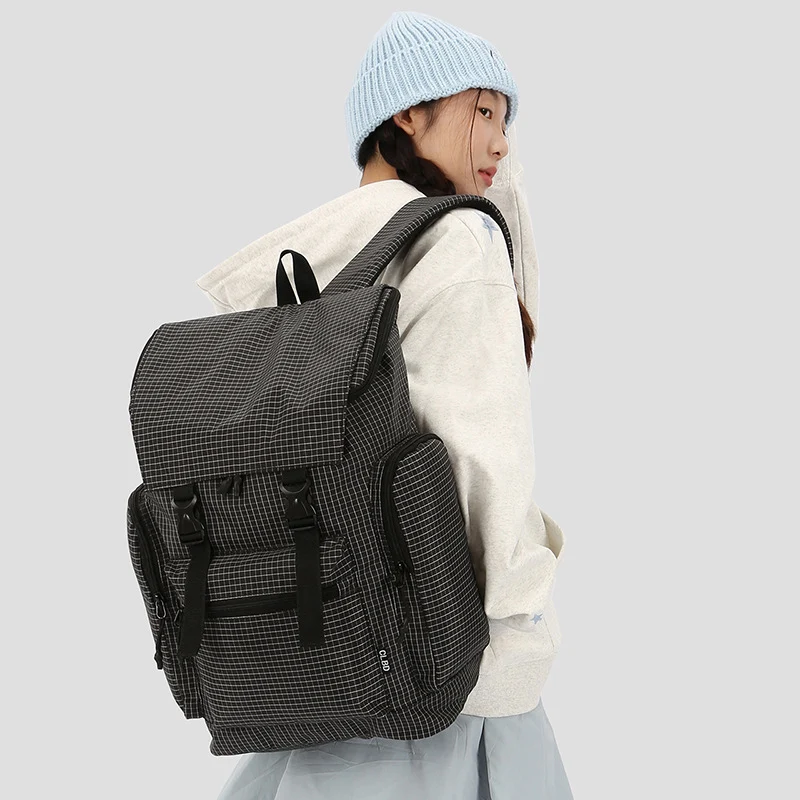 Versatile Multi-Functional Grid Pattern Backpack Stornfield