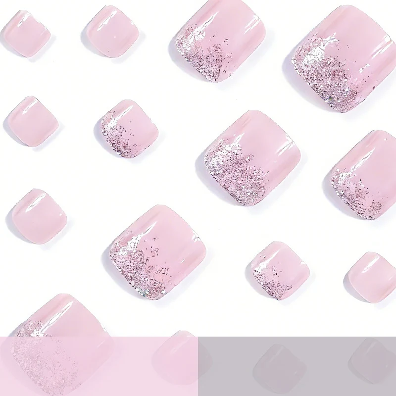 Elegante Glitter Ombre Zehennagelkunst Karnz