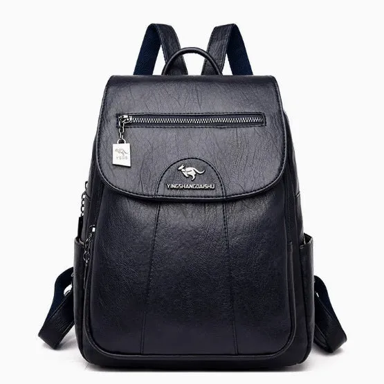 Stylish Multi-Pocket Leather Backpack Stornfield