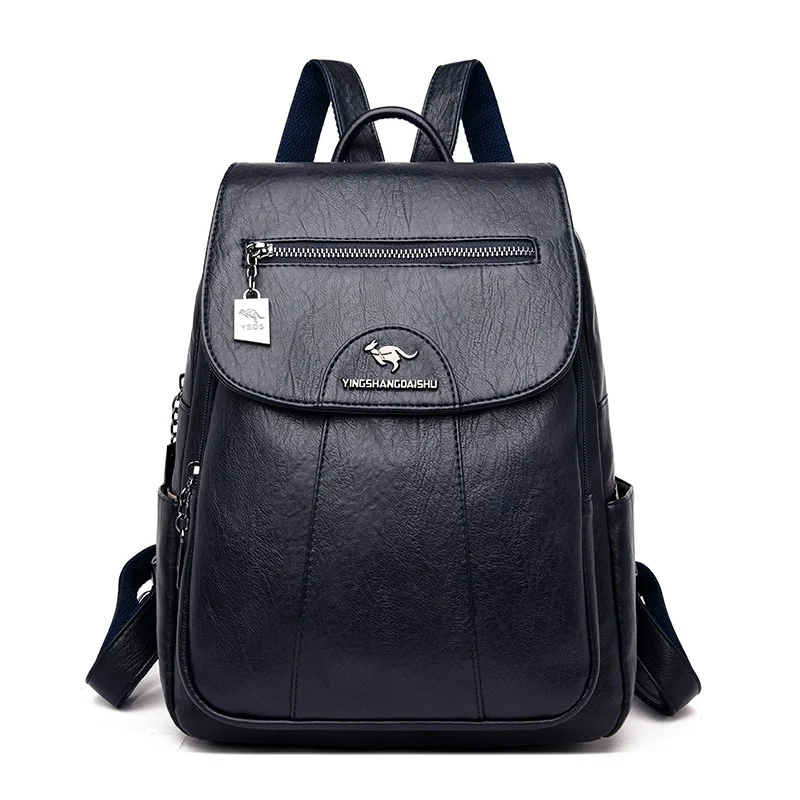 Stylish Multi-Pocket Leather Backpack Stornfield