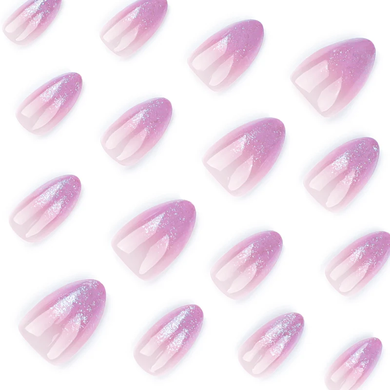 Artistic Nail Extensions with Glitter Gradient Stornfield