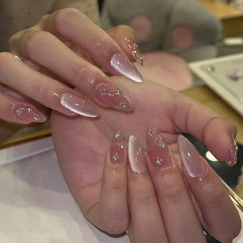 Artistic Nail Extensions with Glitter Design Stornfield