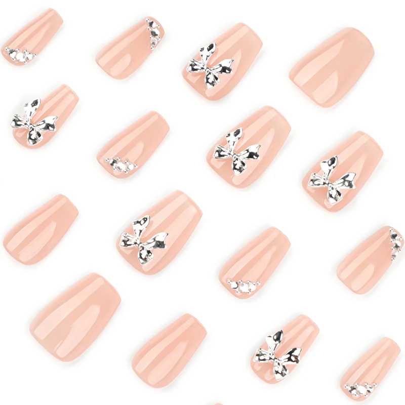 Artful Nail Extensions with Shiny Accents Stornfield