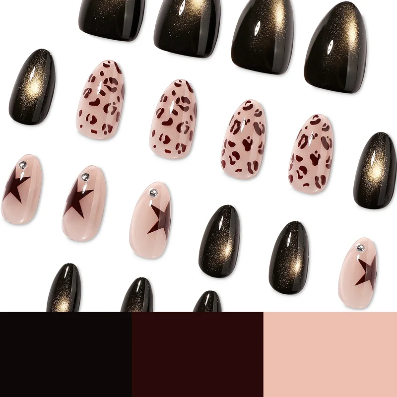 Artful Nail Extensions with Glamorous Leo Design Stornfield