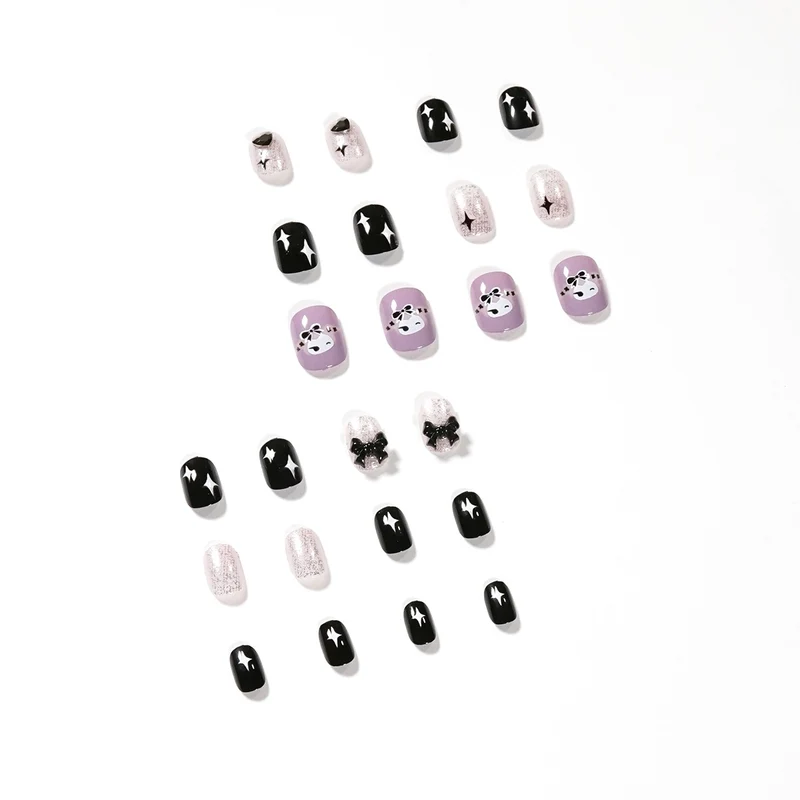 Artful Nail Extensions with Glamorous Accents Stornfield