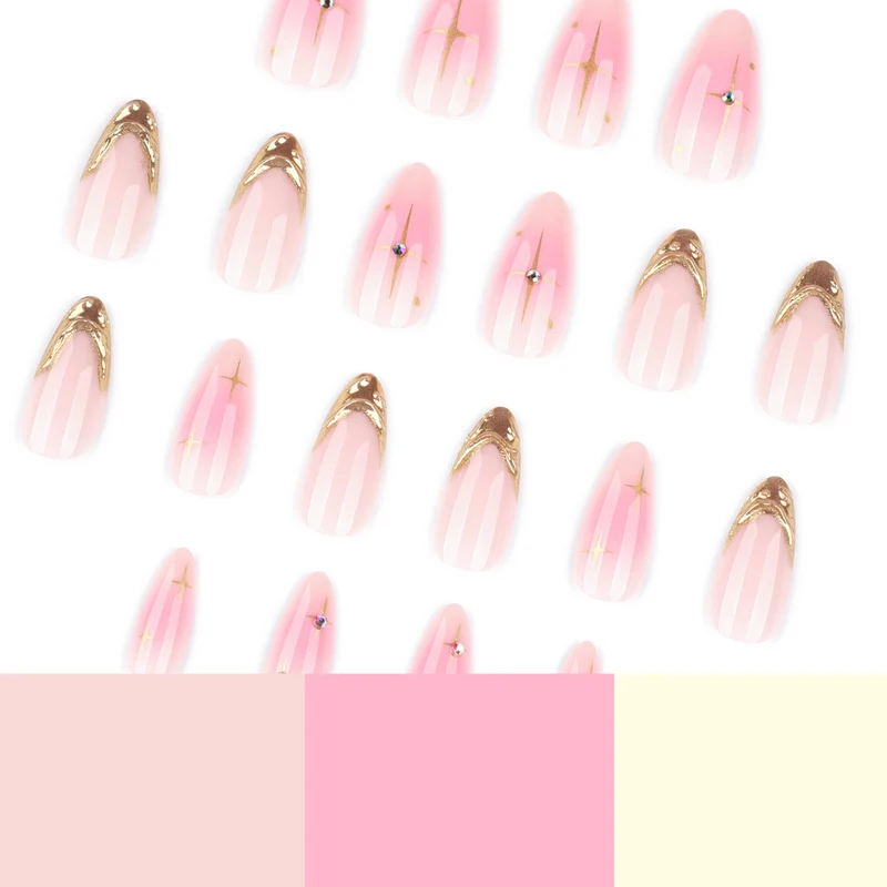Artistic Nail Extensions with Glamorous Gold Finish Stornfield