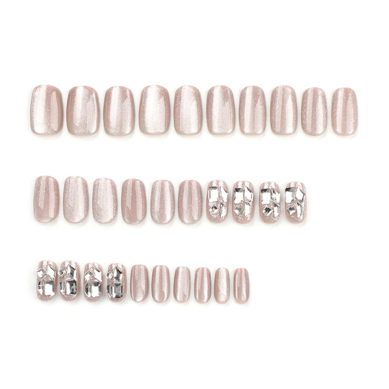 Artful nail extensions with glamorous glitter design Stornfield