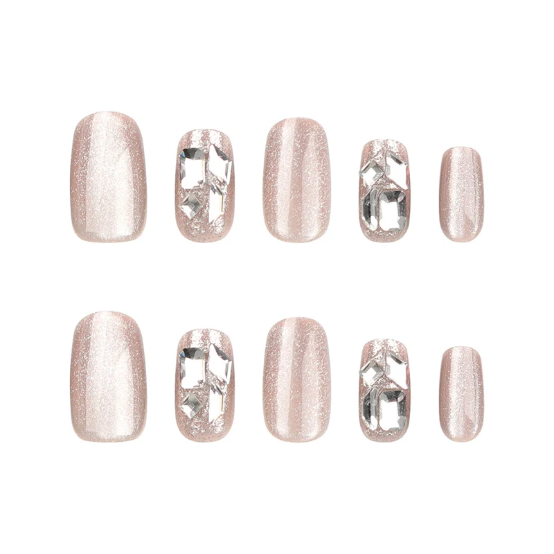 Artful nail extensions with glamorous glitter design Stornfield