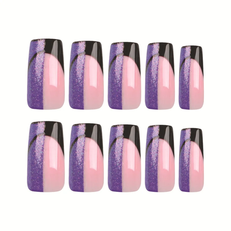Artful nail extensions with glamorous color gradient and glitter details Stornfield