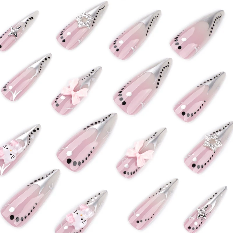 Artful Nail Extensions with Glamorous Decor Stornfield