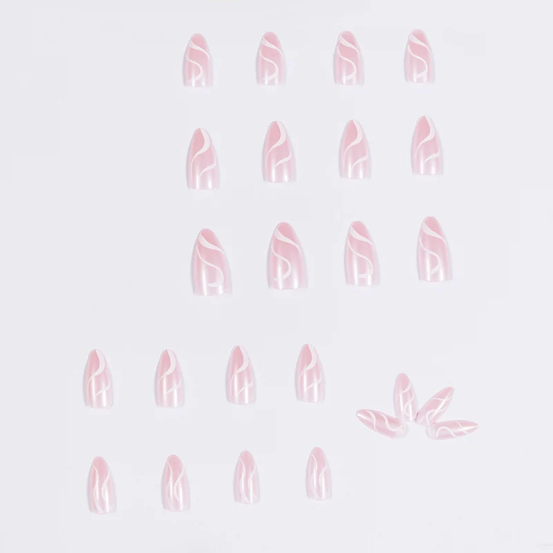 Artistic Nail Extensions with Curved Design Stornfield