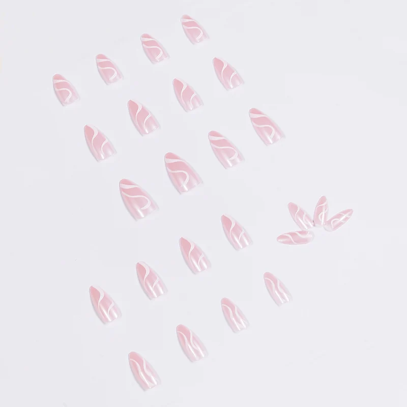 Artistic Nail Extensions with Curved Design Stornfield
