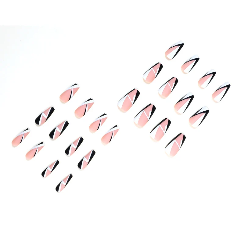 Artistic Nail Extensions with Geometric Design Stornfield