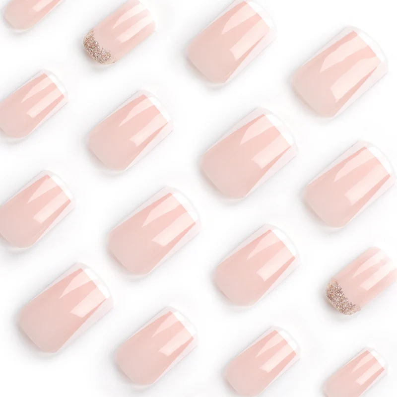 Artistic nail extensions with French design Stornfield