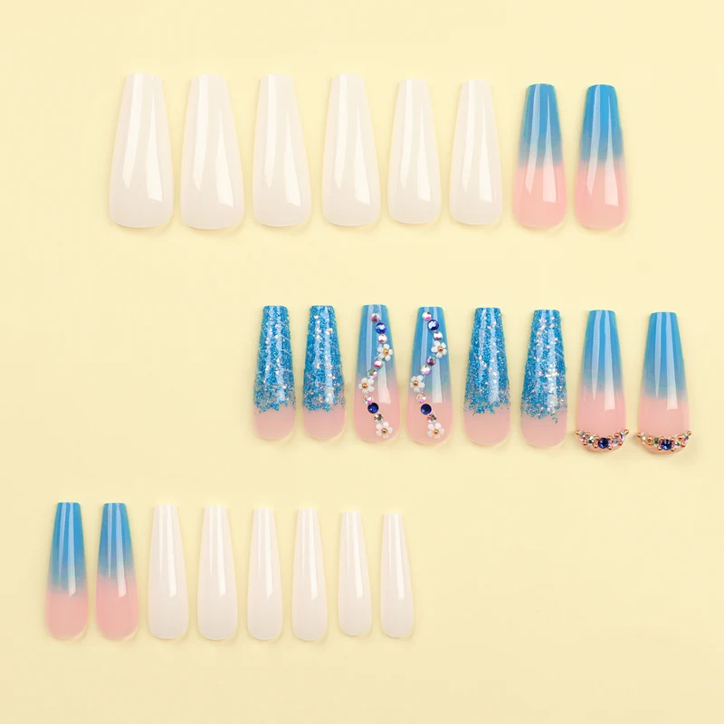 Artful nail extensions with floral ombre design Stornfield