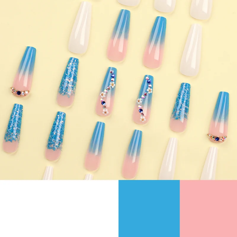 Artful nail extensions with floral ombre design Stornfield