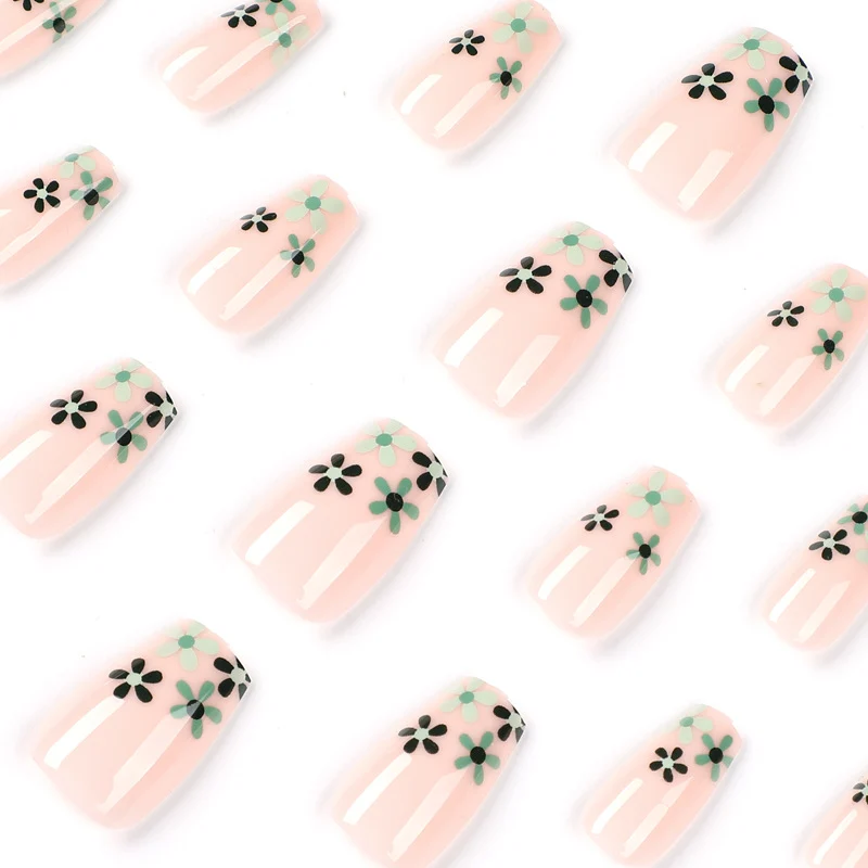 Artful Nail Extensions with Floral Design Stornfield