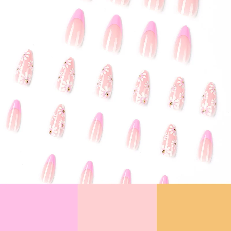 Artful Nail Extensions with Floral Design Stornfield