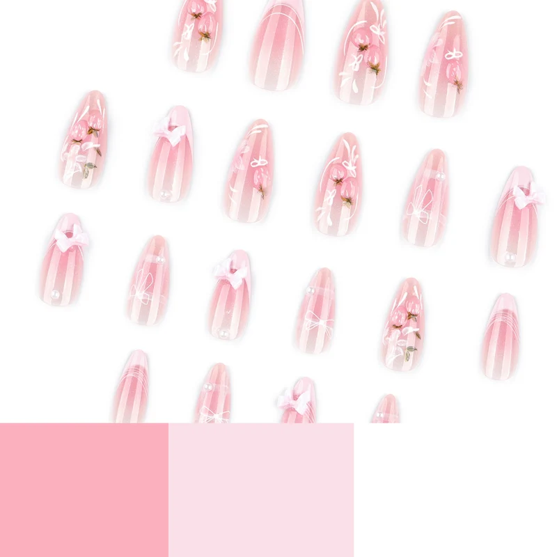 Artistic Nail Extensions with Floral Design Stornfield