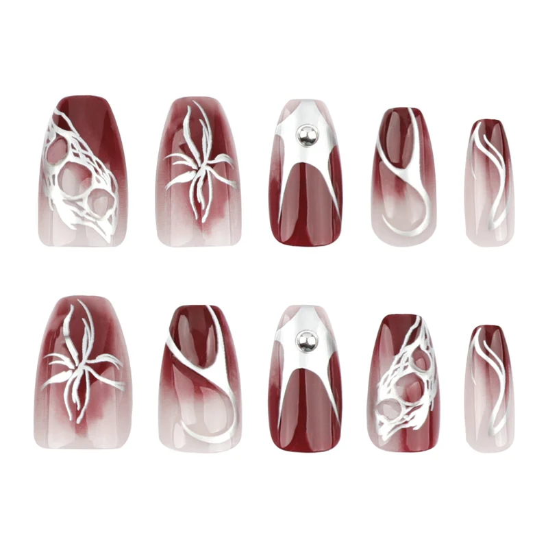 Artful Nail Extensions with Filigree Design Stornfield