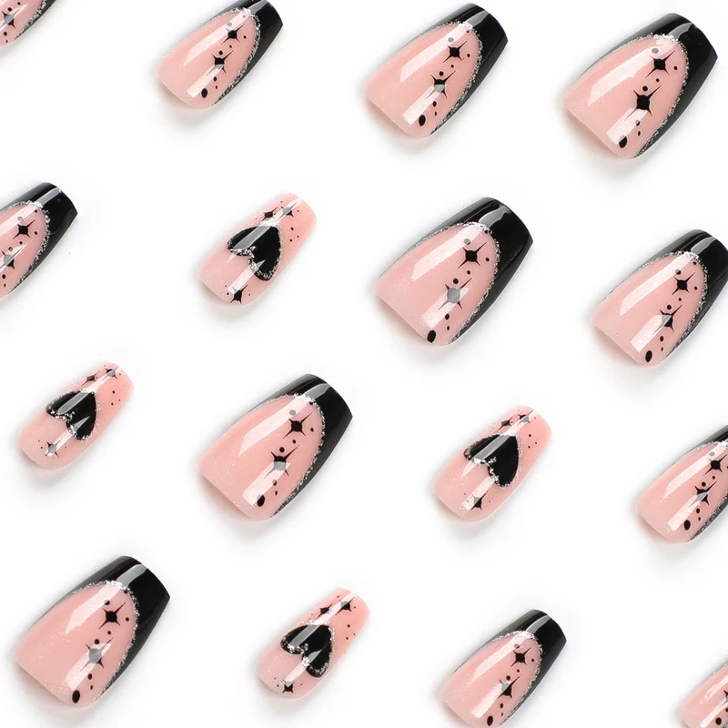 Artful Nail Extensions with Elegant Glitter Details Stornfield