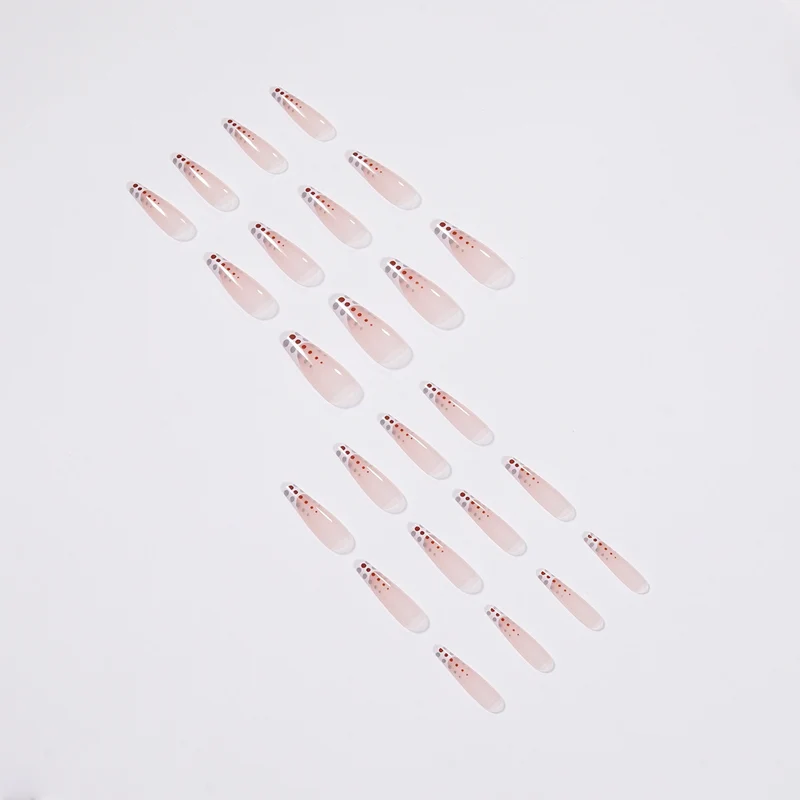 Artistic Nail Extensions with Elegant Dots and Shimmering Ombré Stornfield