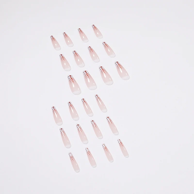 Artistic Nail Extensions with Elegant Dots and Shimmering Ombré Stornfield