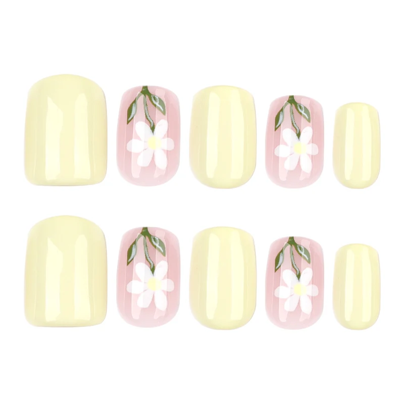 Artful nail extensions with elegant flower design Stornfield