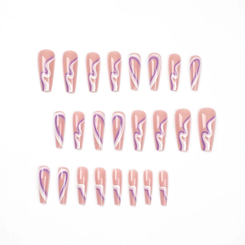 Artful nail extensions with elegant wave pattern Stornfield