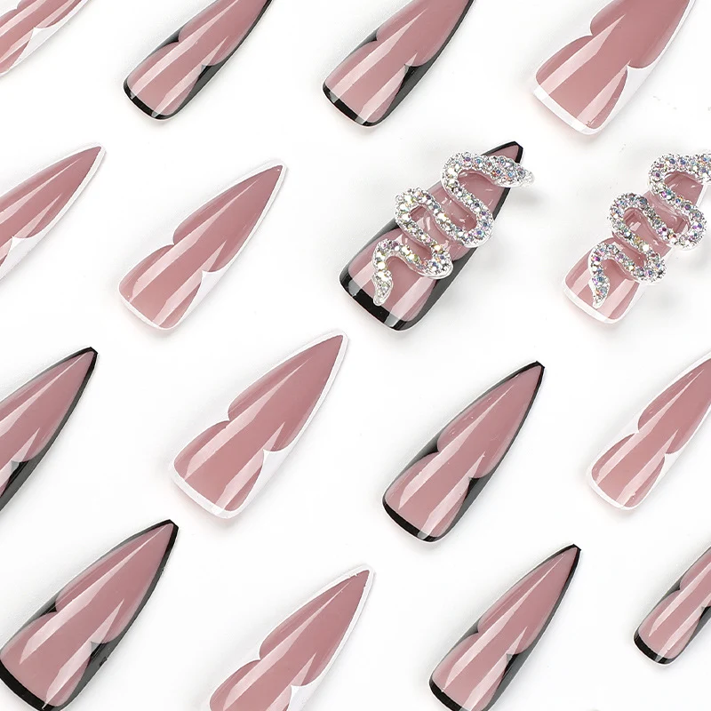 Artistic Nail Extensions with Elegant Stiletto Design Stornfield