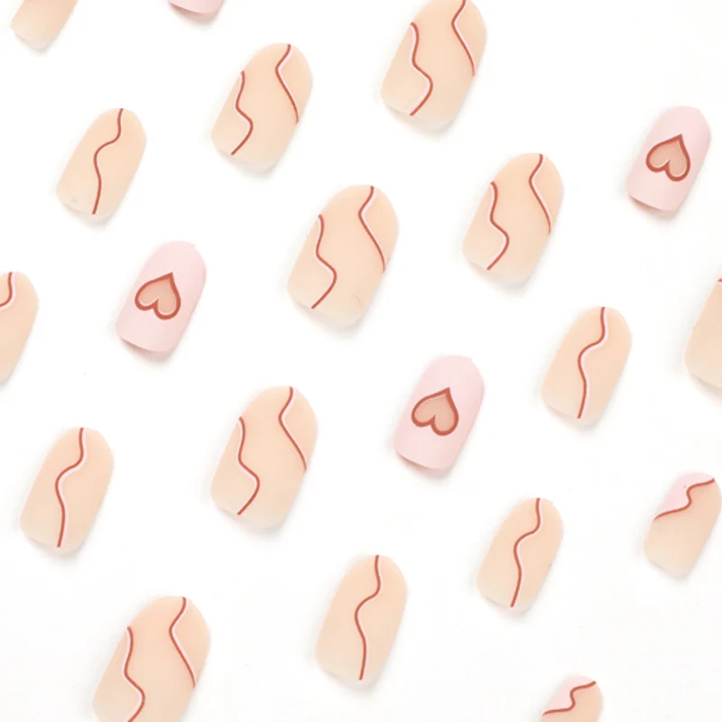 Artful Nail Extensions with Elegant Heart Design Stornfield