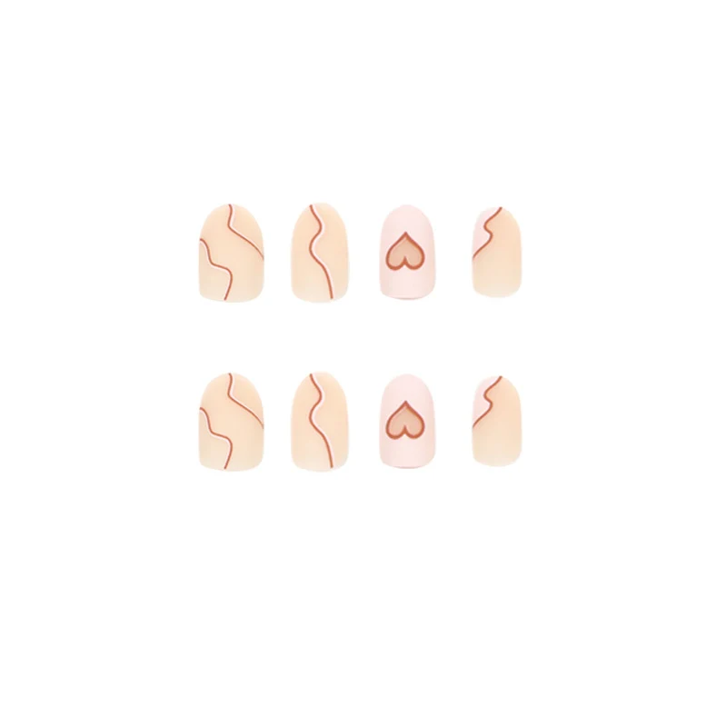 Artful Nail Extensions with Elegant Heart Design Stornfield