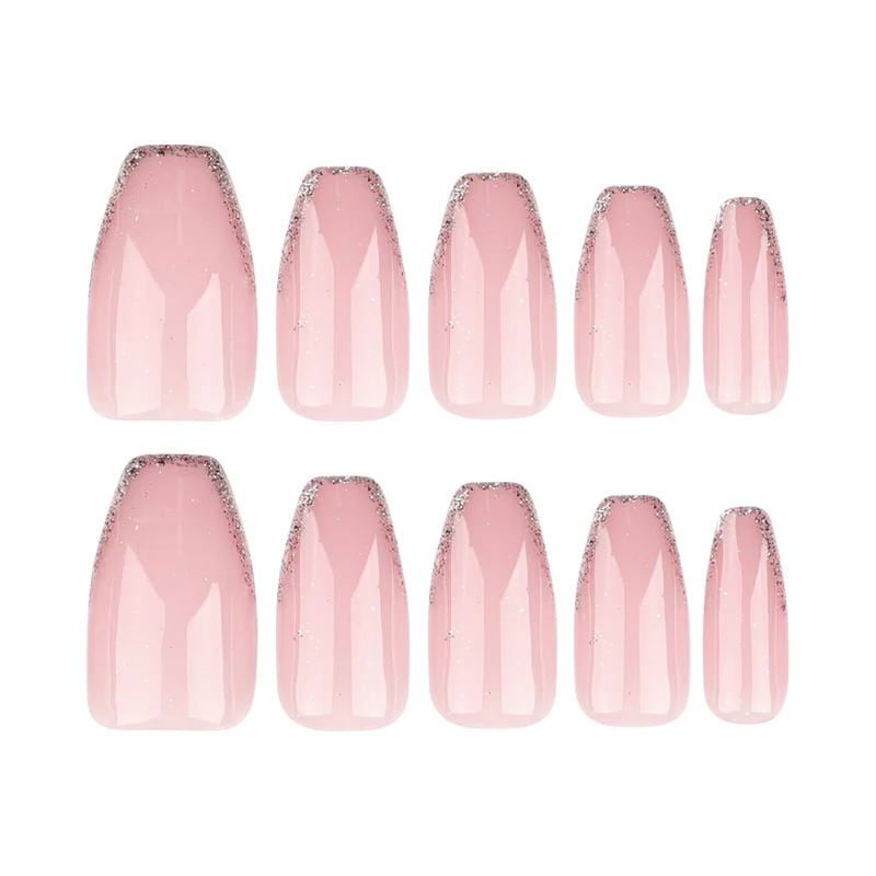 Artistic Nail Extensions with Elegant Glitter Finish Stornfield