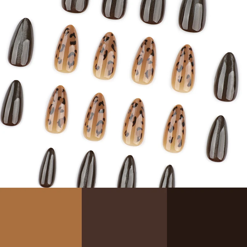 Artful nail extensions with unique leopard pattern and shine Stornfield