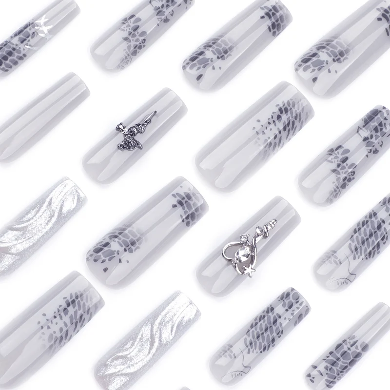 Artful Nail Extensions with Noble Accents Stornfield