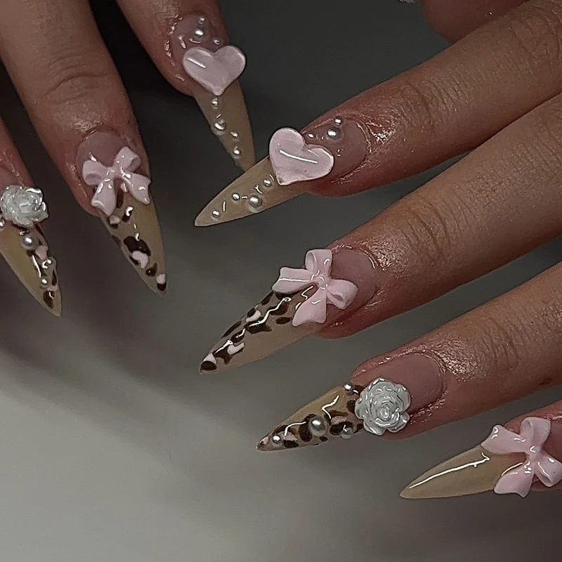 Artful nail extensions with decorative 3D designs Stornfield