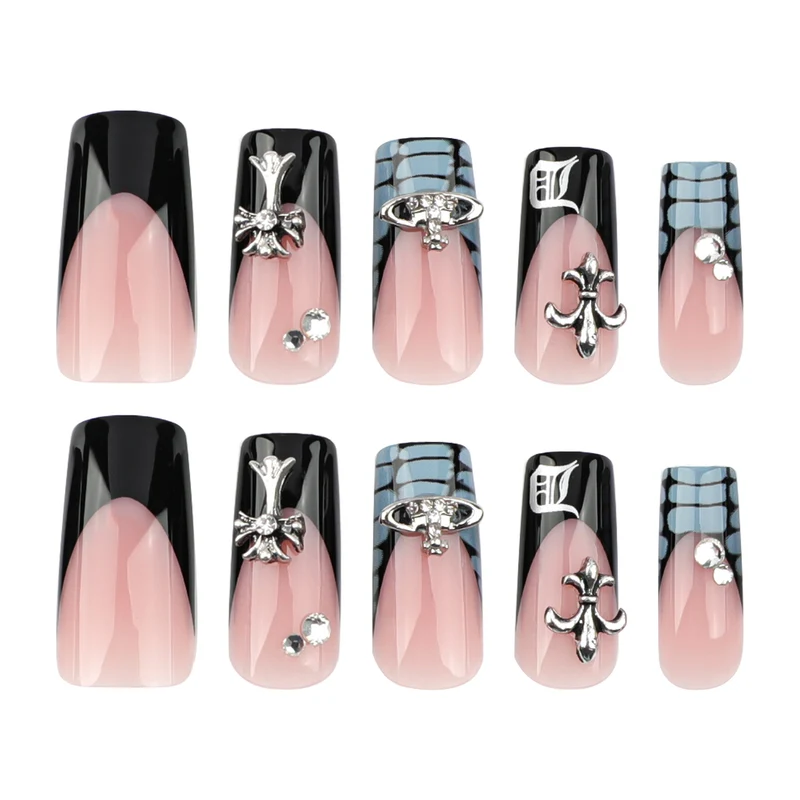 Artistic Nail Extensions with Decorative Design Stornfield