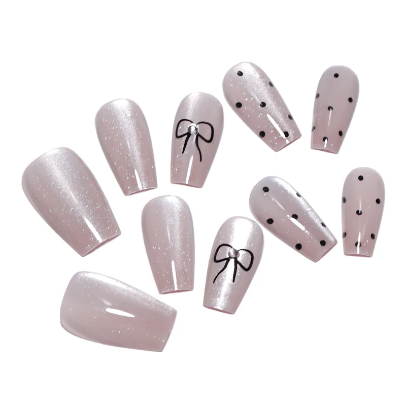 Artful Nail Extensions with Colorful Bow Motifs Stornfield