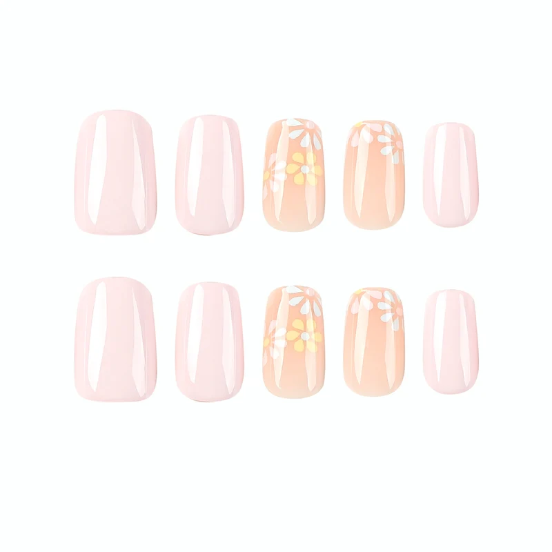 Artful nail extensions with floral decorations Stornfield