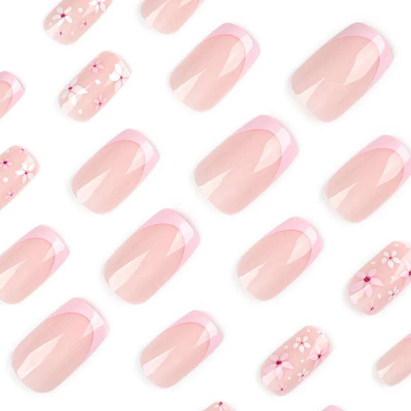 Artful Nail Extensions with Floral Designs Stornfield