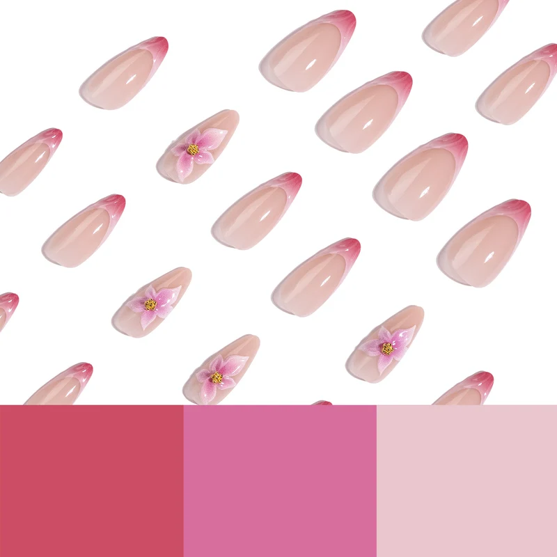 Artistic Nail Extensions with Floral Accents Stornfield