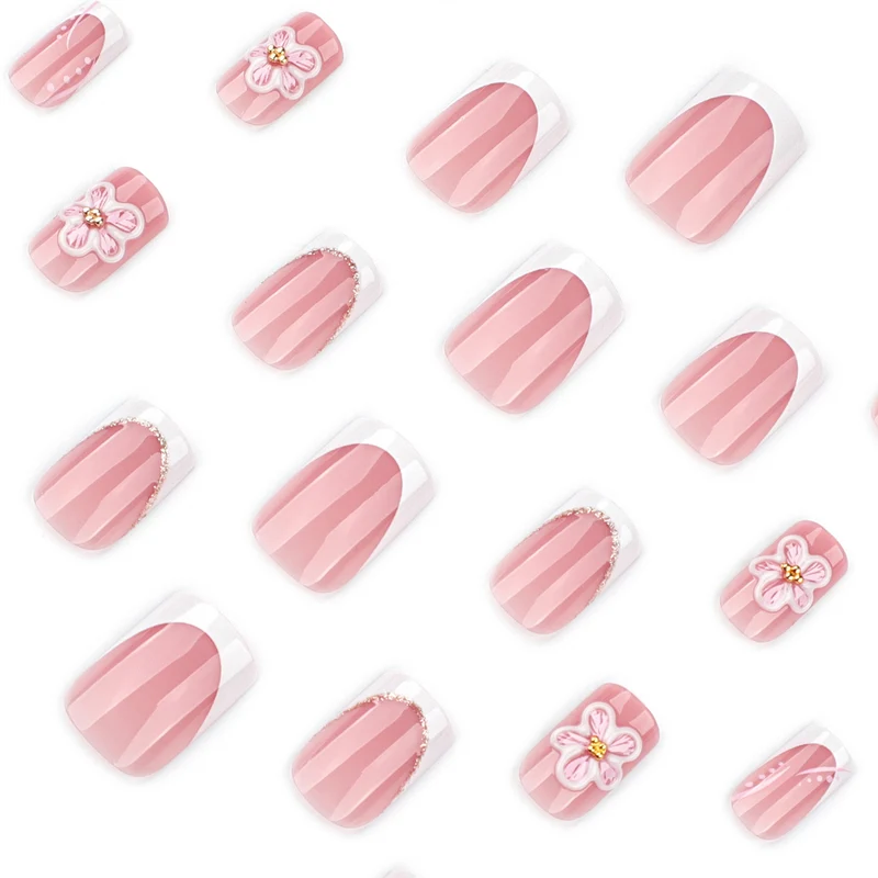 Artful Nail Extensions with Flower Design Stornfield