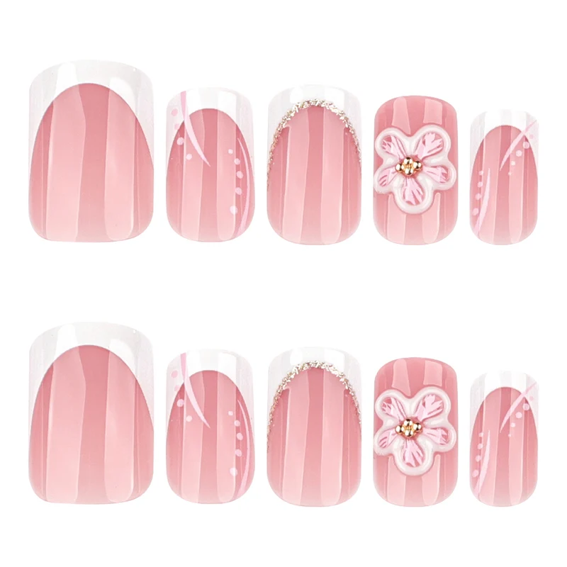 Artful Nail Extensions with Flower Design Stornfield