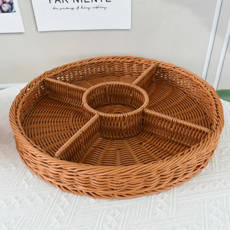 Artisan Woven Round Storage Tray Karnz